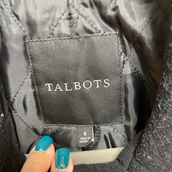 Talbots Elegant Black Size 6 Pea Coat with Toggle Closures - Picture 7 of 7